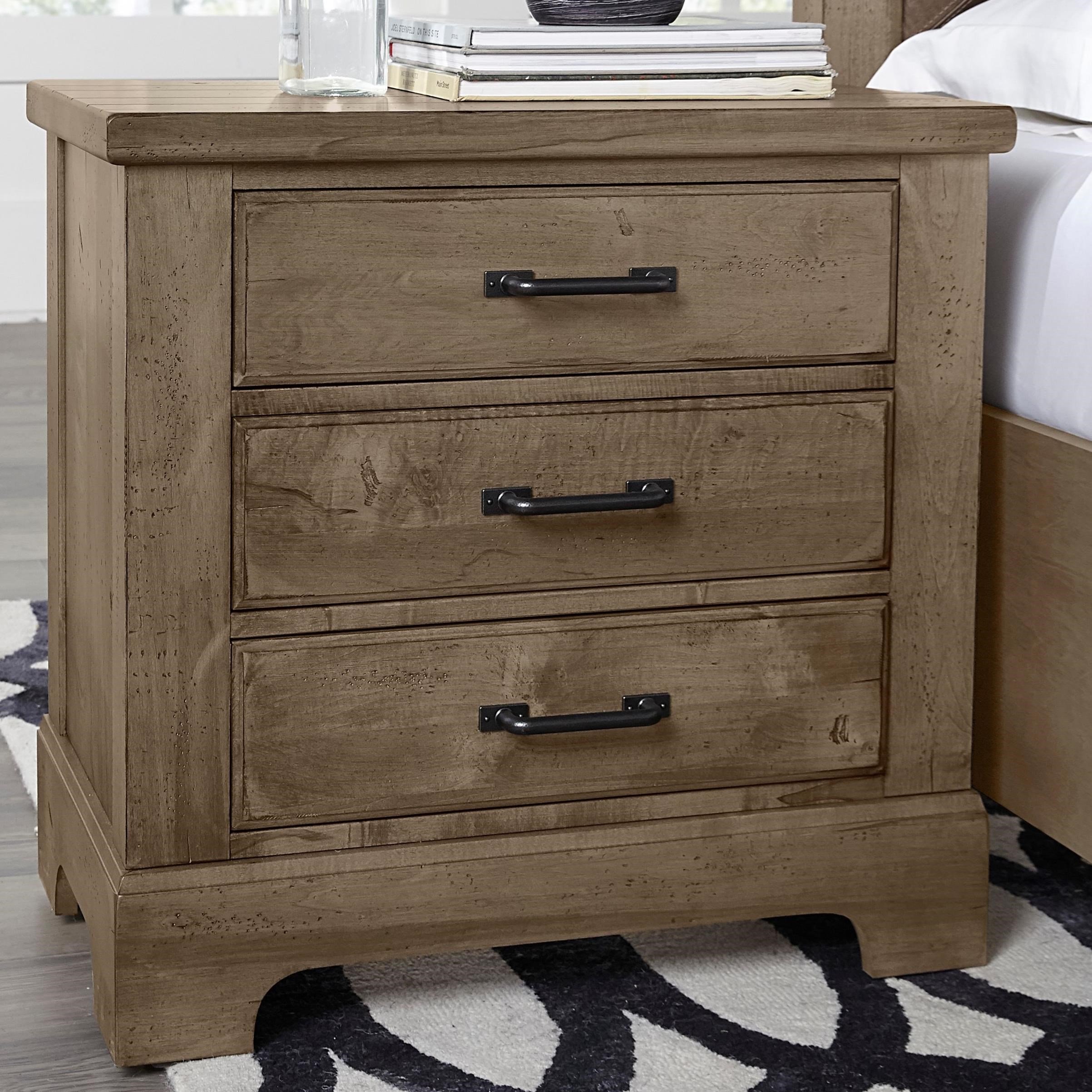 Artisan & Post Cool Rustic 172227278 Solid Wood 3 Drawer Nightstand